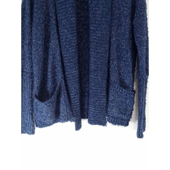 BCBGENERATION Women Sweater Preowned Long Sleeves Navy Blue White MEDIUM LARGE - Picture 4 of 10